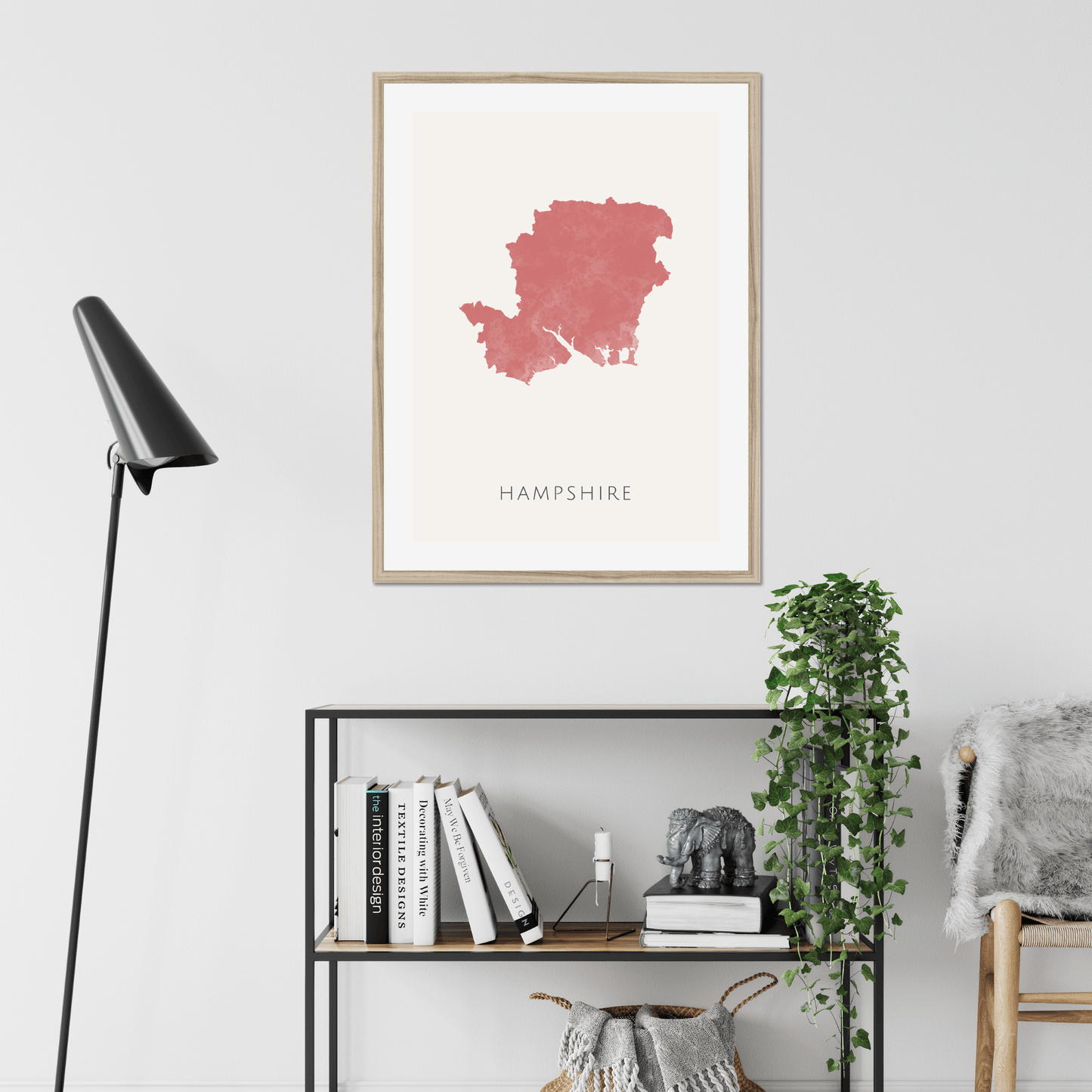 Hampshire - Framed & Mounted Map