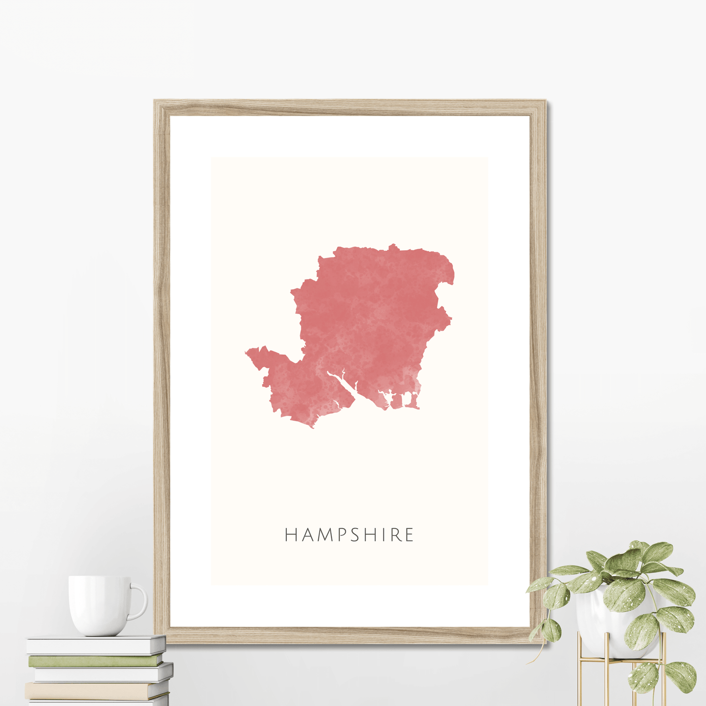 Hampshire - Framed & Mounted Map