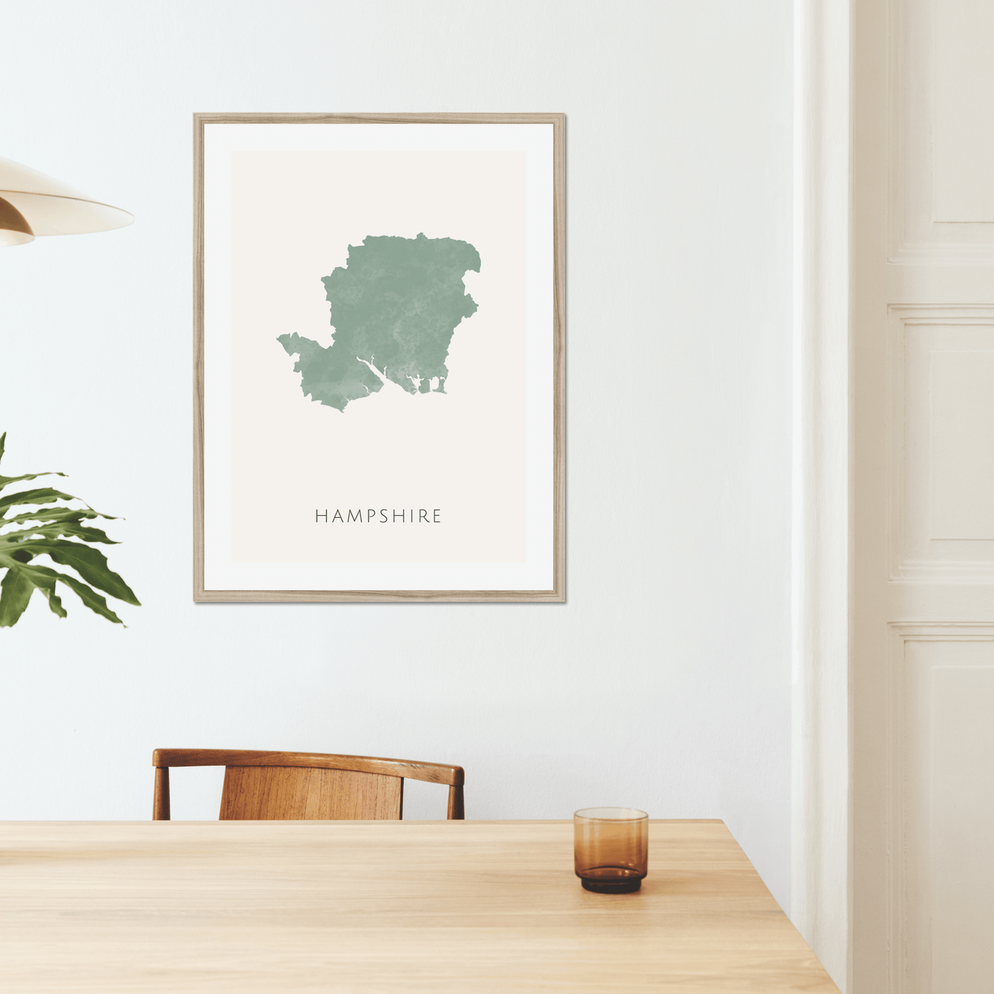 Hampshire - Framed & Mounted Map