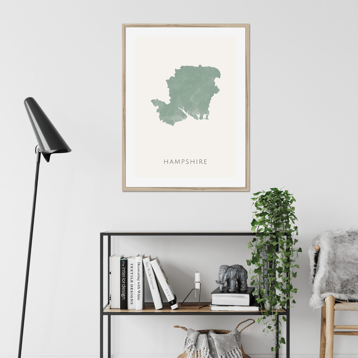 Hampshire - Framed & Mounted Map