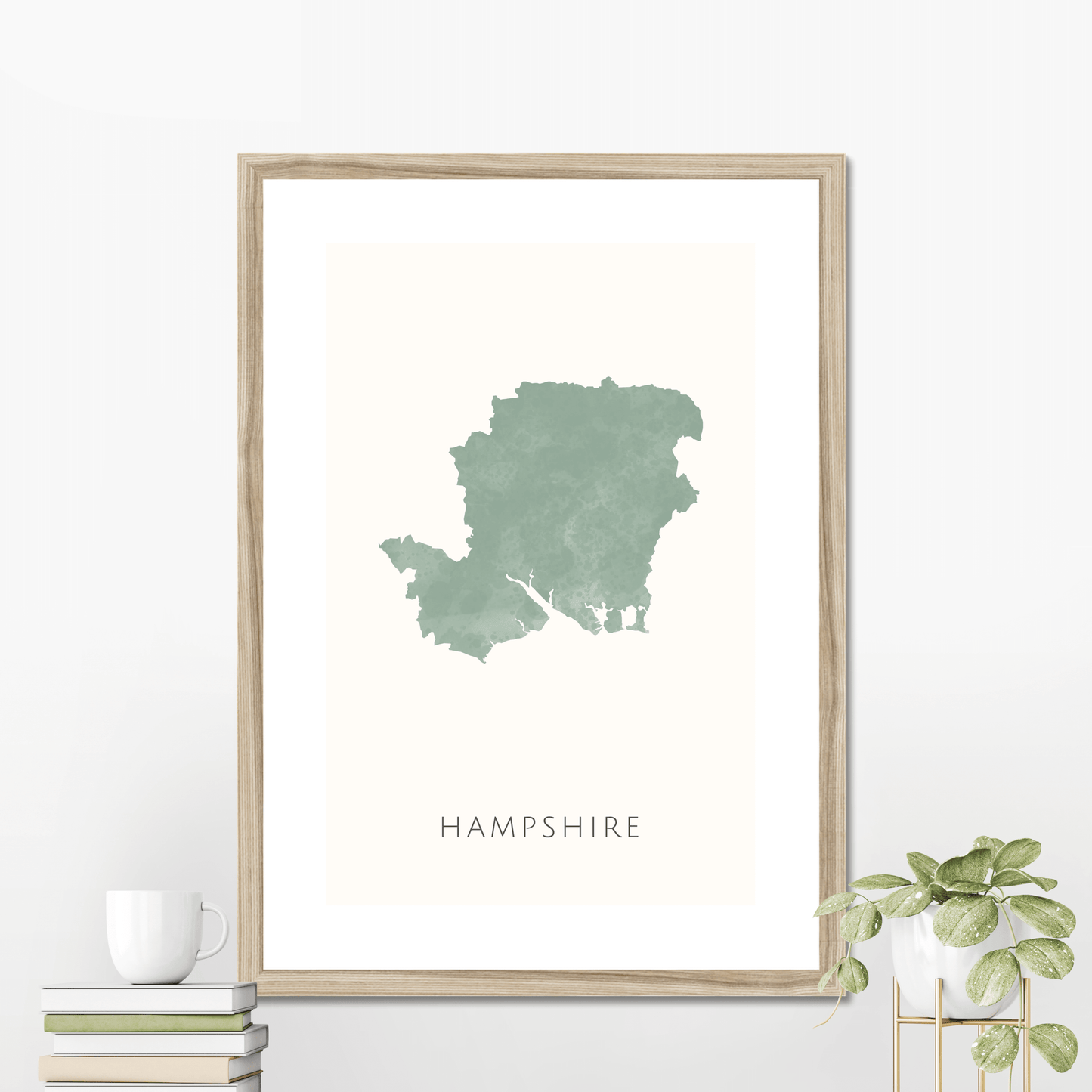 Hampshire - Framed & Mounted Map