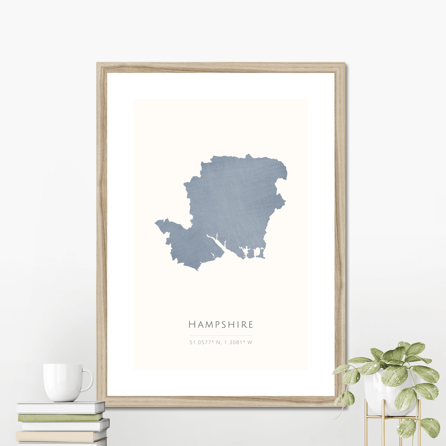 Hampshire - Framed & Mounted Map