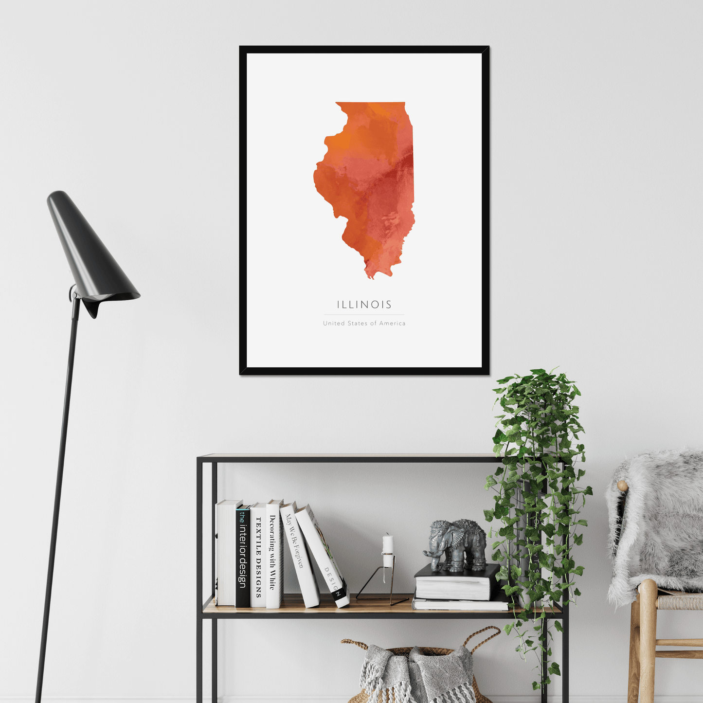 Illinois - Framed & Mounted Map