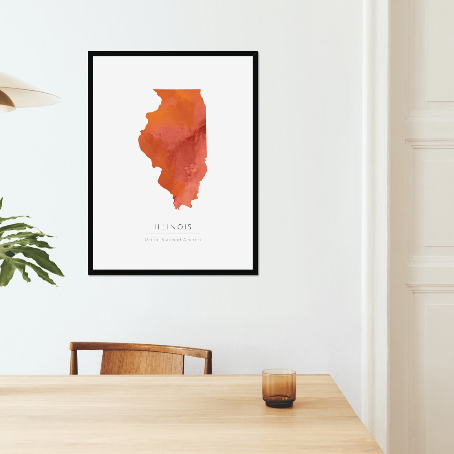 Illinois - Framed & Mounted Map
