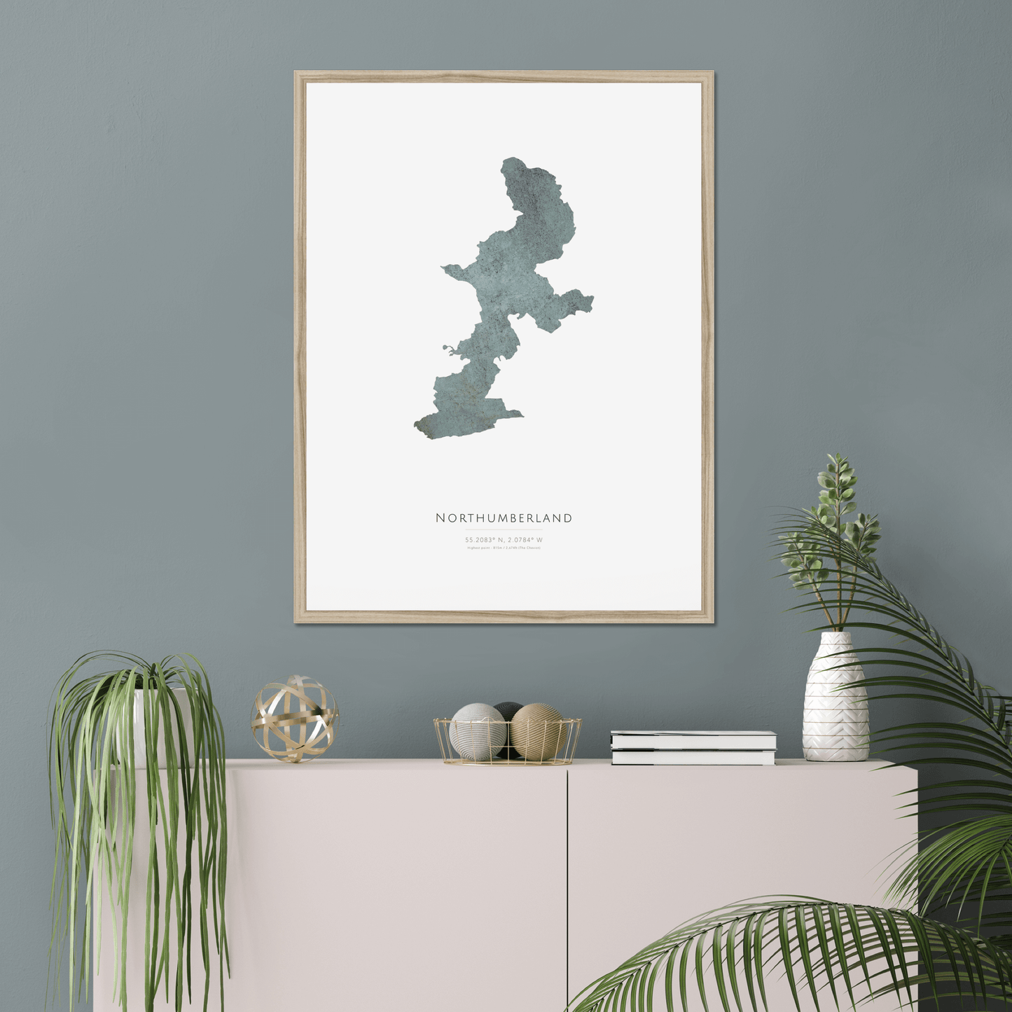 Northumberland - Framed & Mounted Map