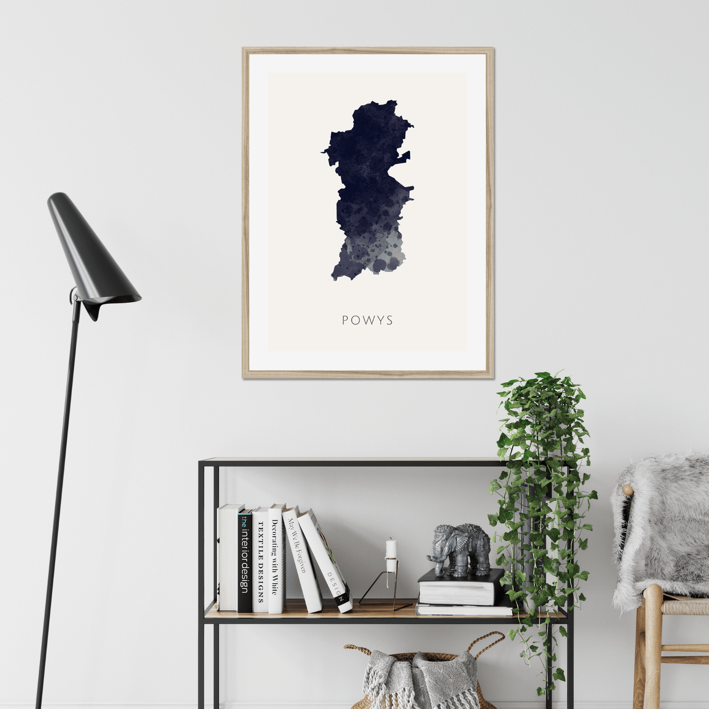 Powys - Framed & Mounted Map