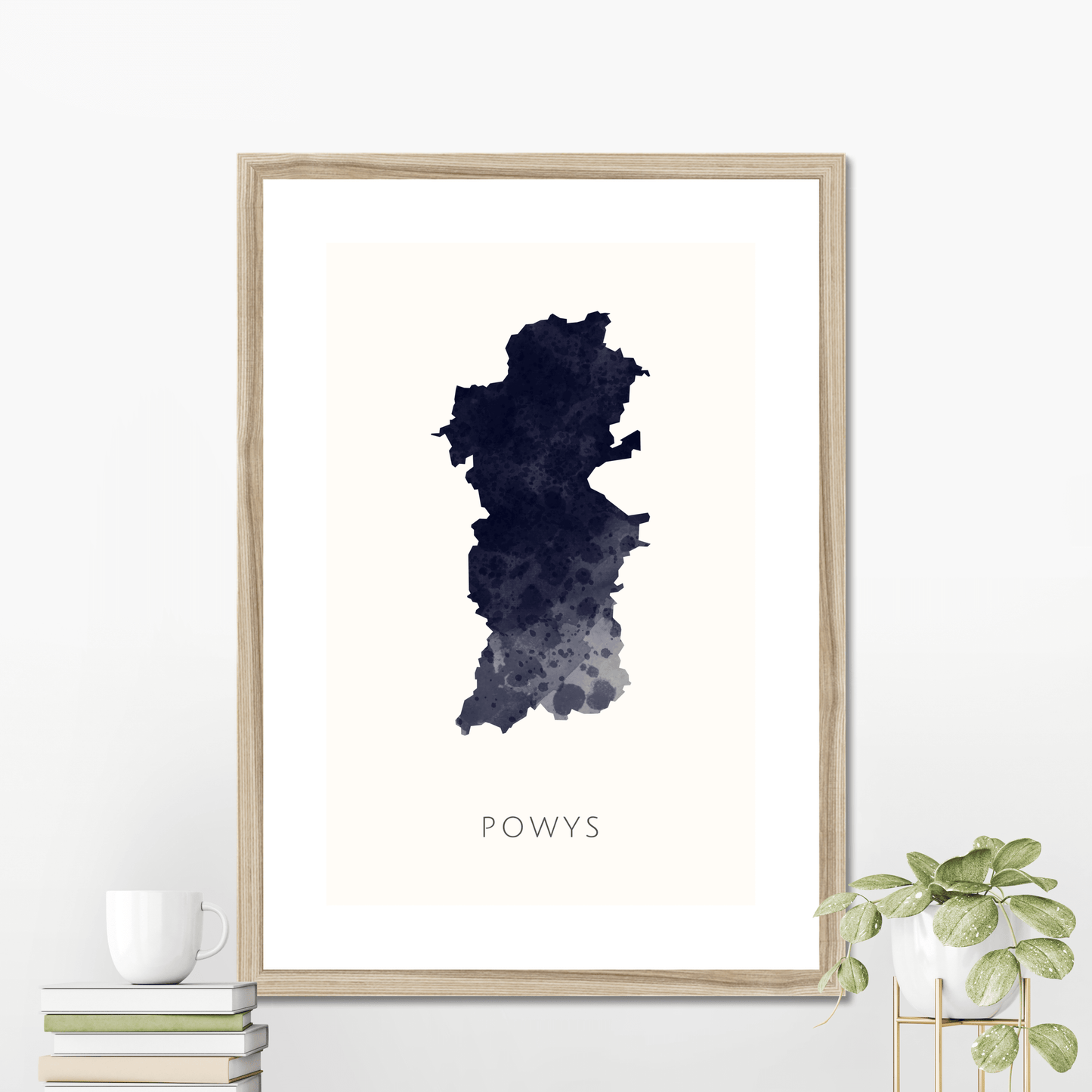 Powys - Framed & Mounted Map