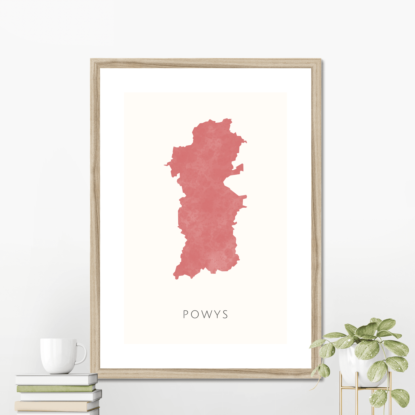 Powys - Framed & Mounted Map