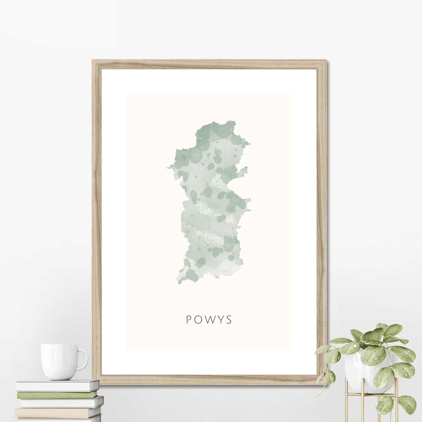 Powys - Framed & Mounted Map