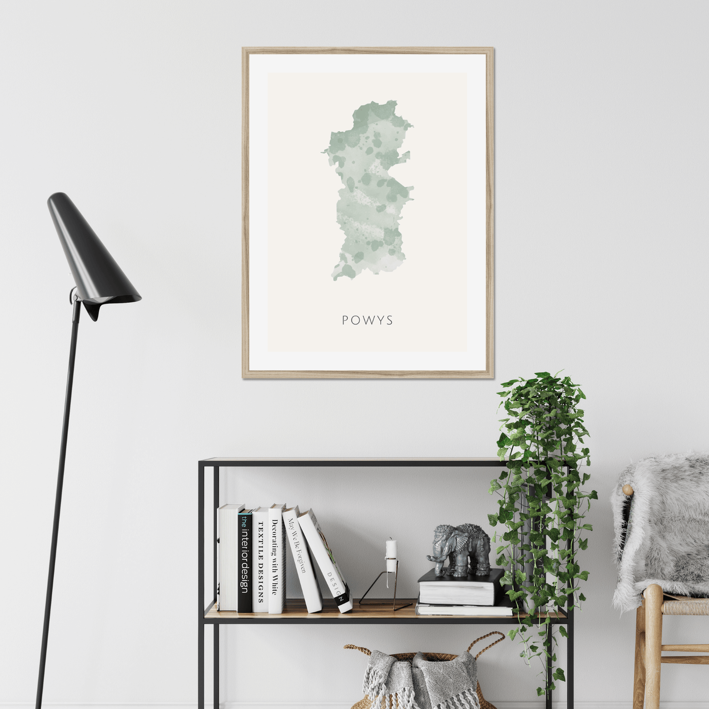 Powys - Framed & Mounted Map