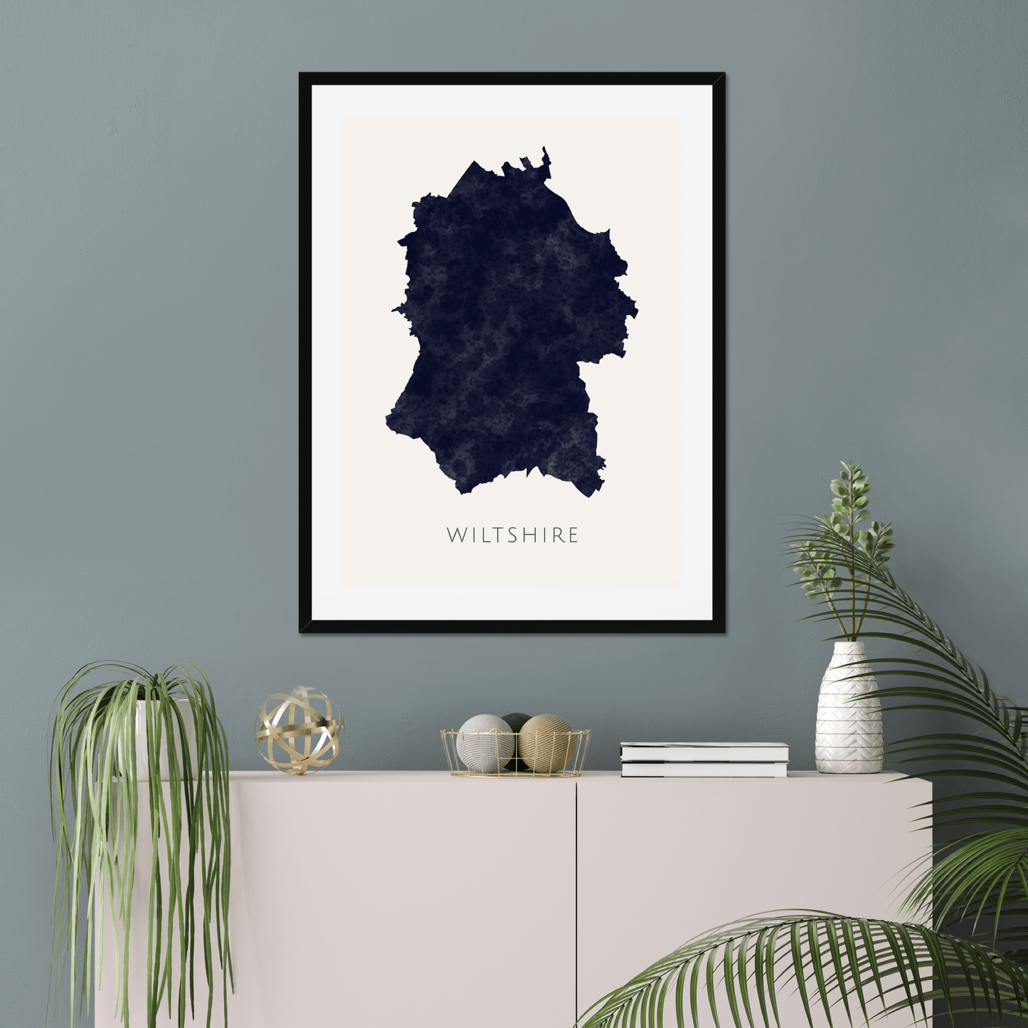 Wiltshire - Framed & Mounted Map