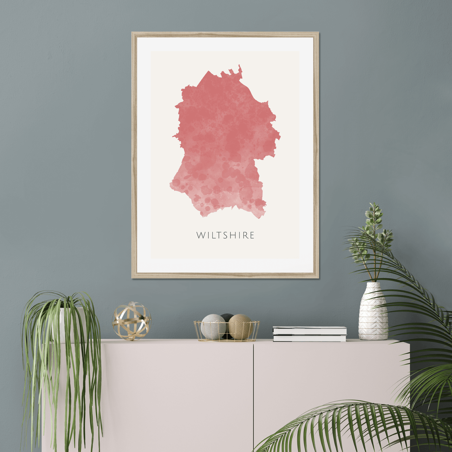 Wiltshire - Framed & Mounted Map