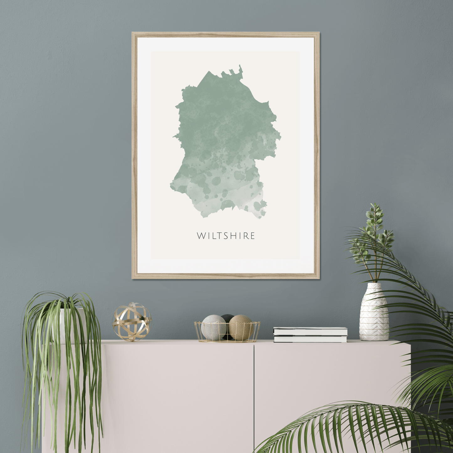 Wiltshire - Framed & Mounted Map