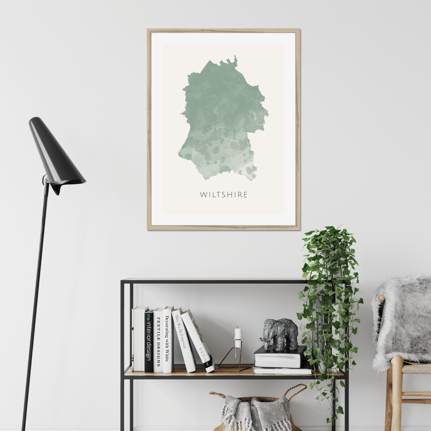 Wiltshire - Framed & Mounted Map