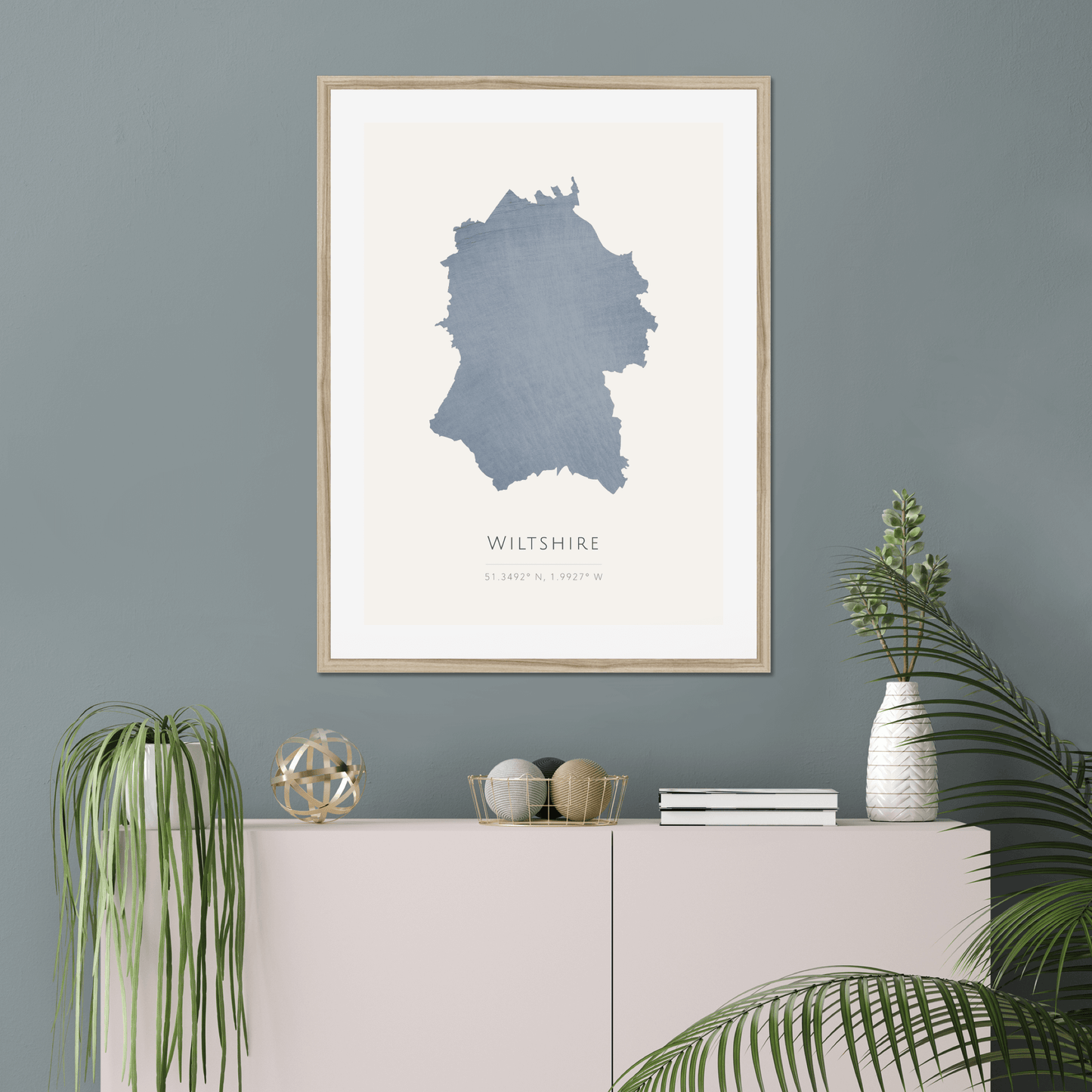 Wiltshire - Framed & Mounted Map