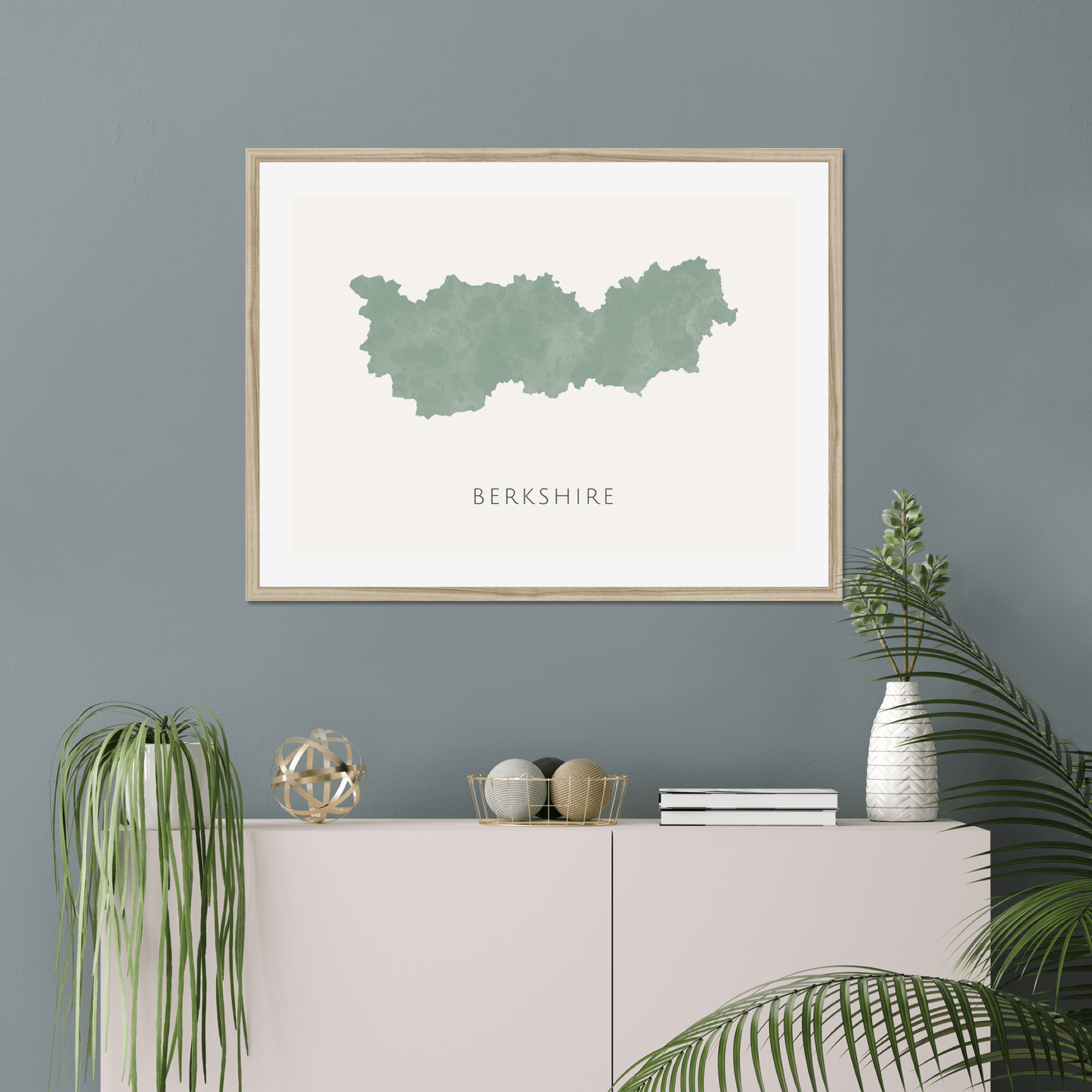 Berkshire - Framed & Mounted Map