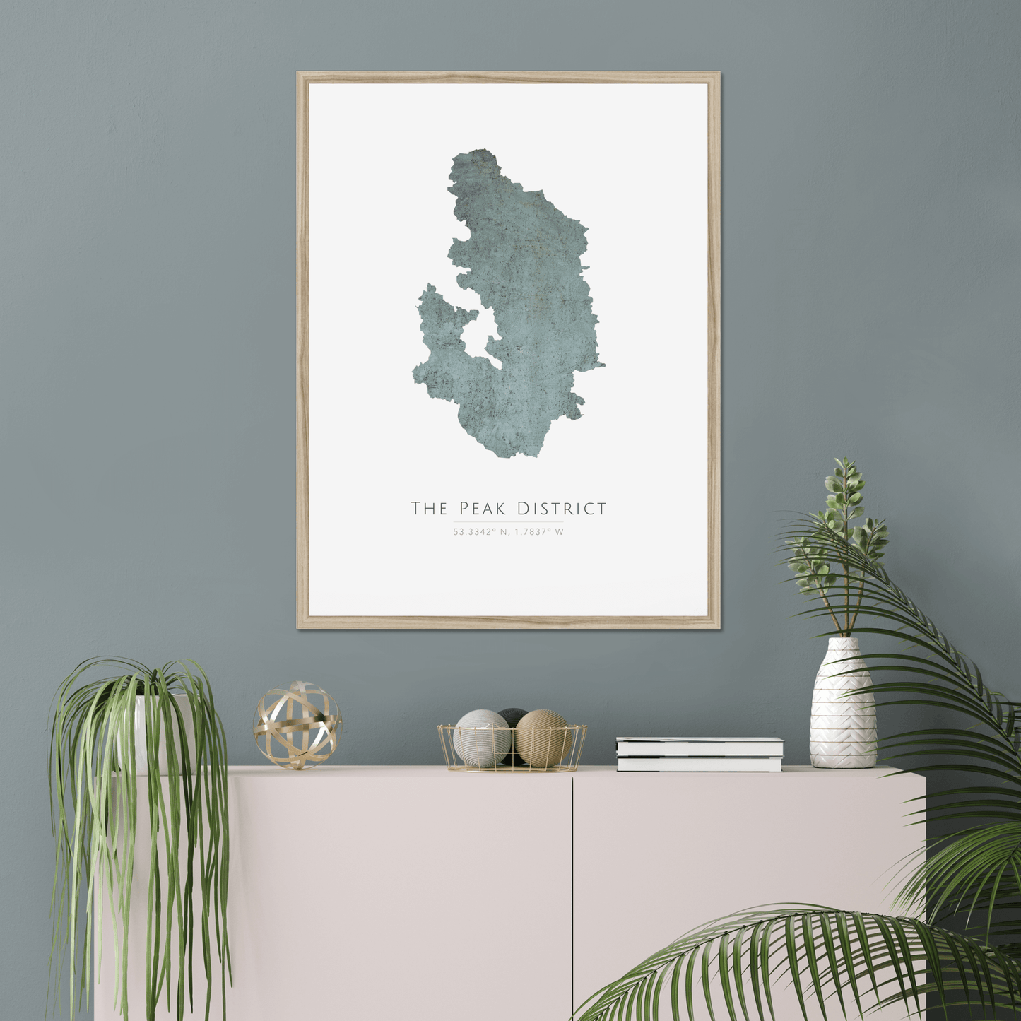 The Peak District - Framed & Mounted Map