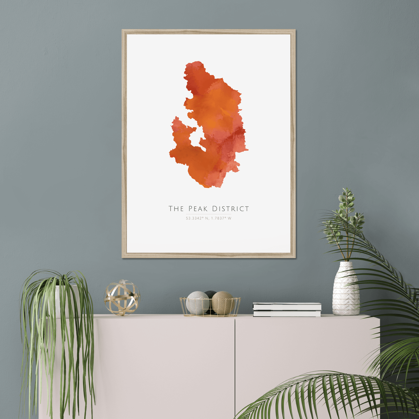 The Peak District - Framed & Mounted Map