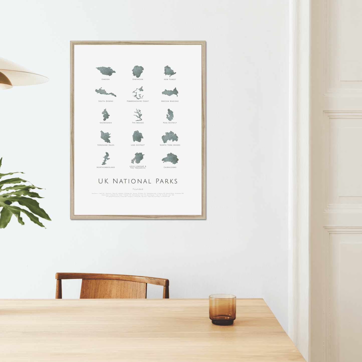 UK National Parks - Framed & Mounted Map