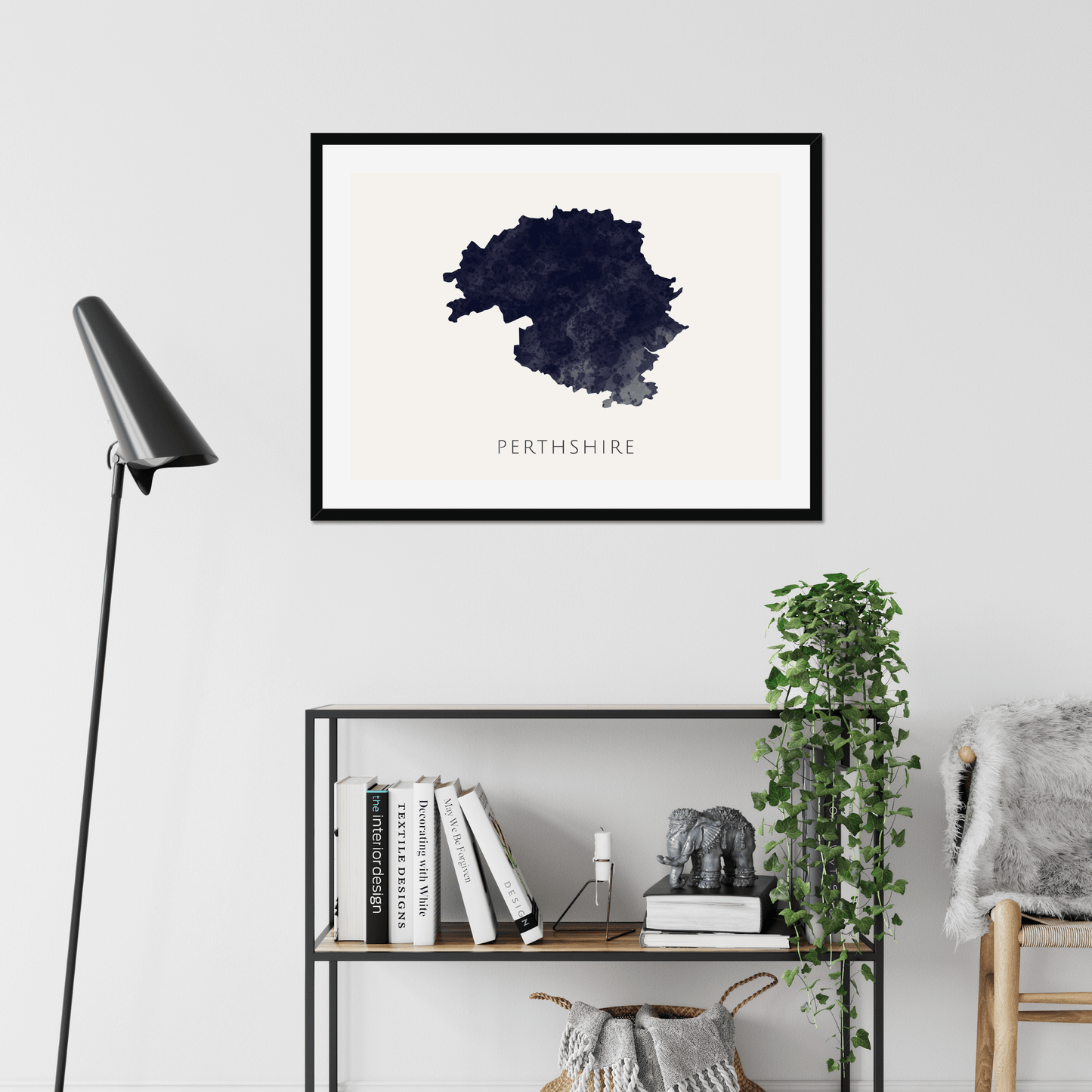 Perthshire - Framed & Mounted Map