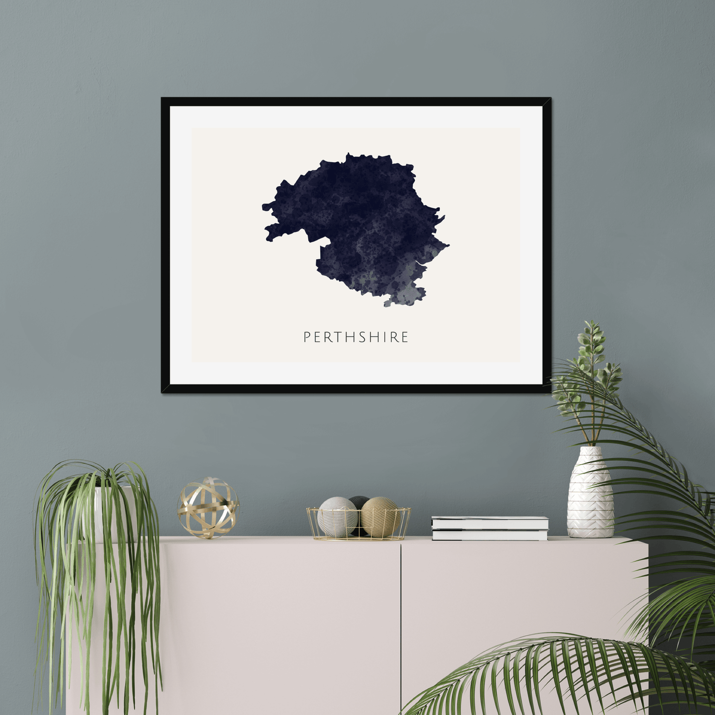 Perthshire - Framed & Mounted Map