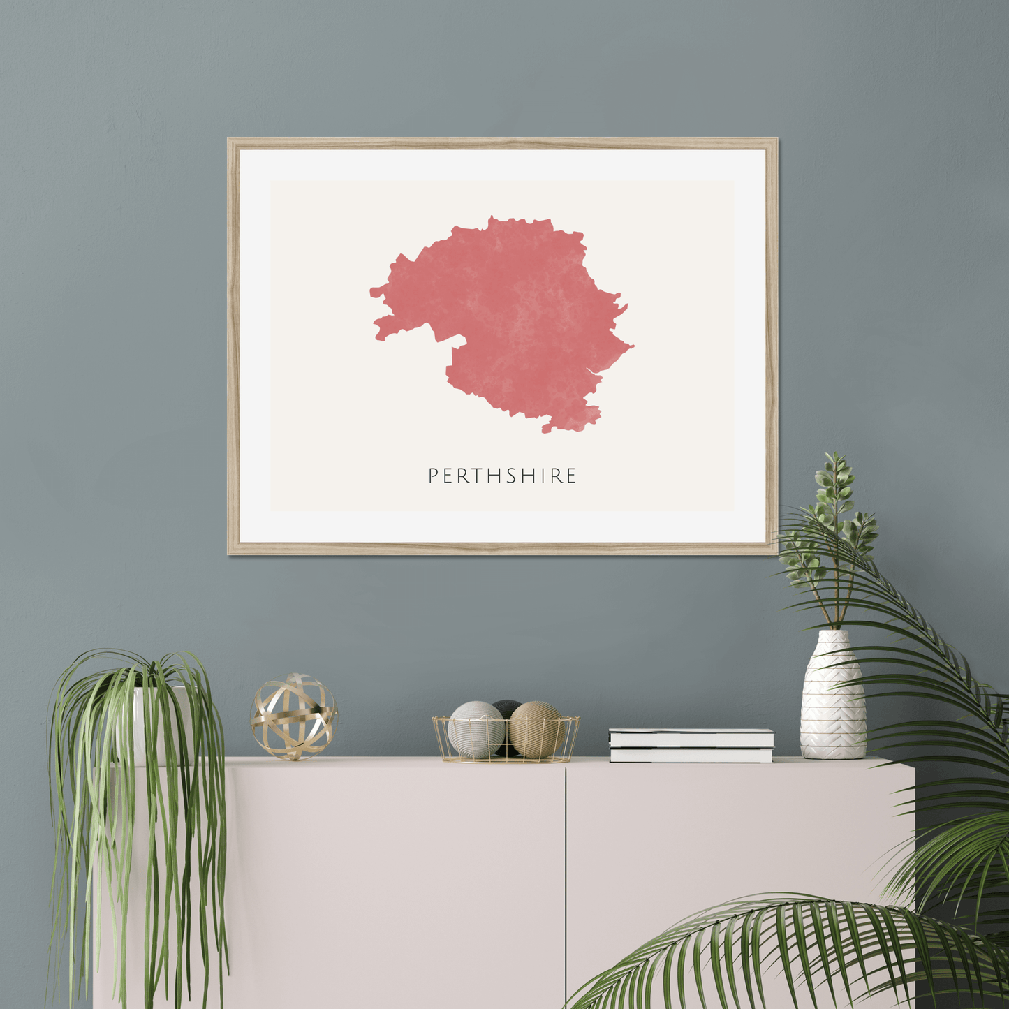 Perthshire - Framed & Mounted Map