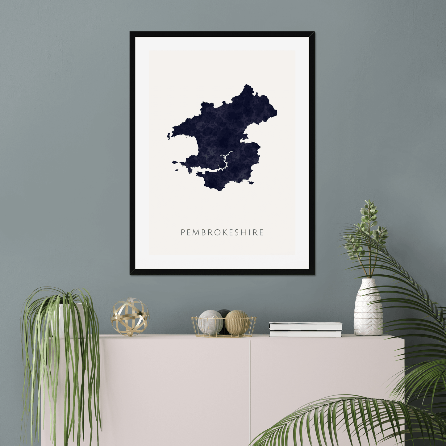 Pembrokeshire - Framed & Mounted Map
