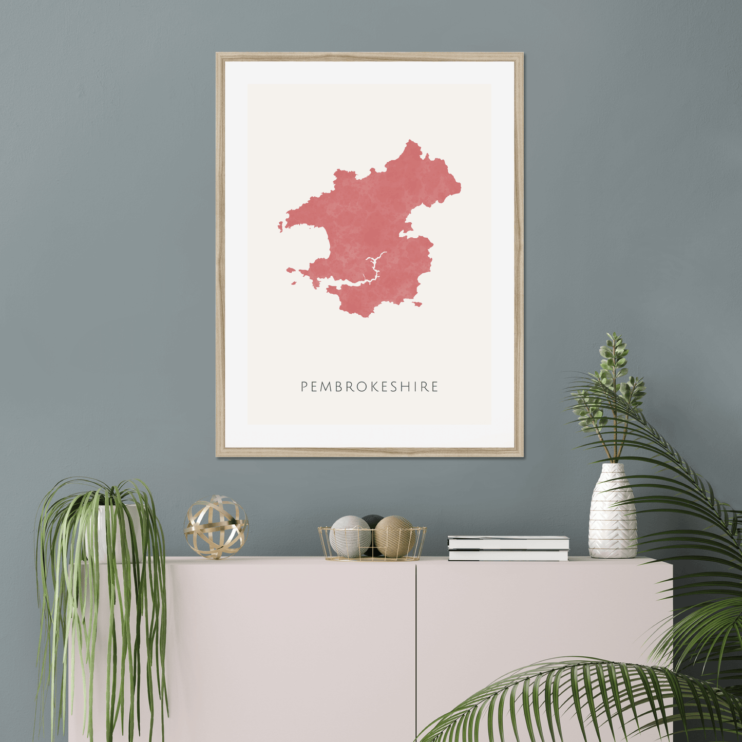 Pembrokeshire - Framed & Mounted Map