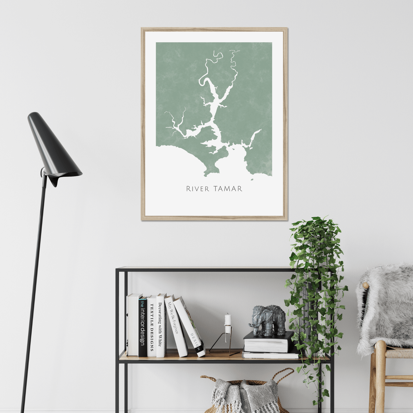 River Tamar - Framed & Mounted Map