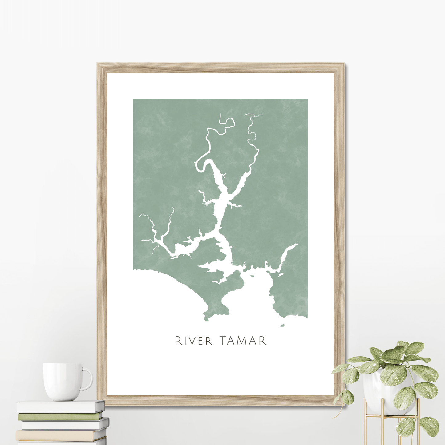 River Tamar - Framed & Mounted Map