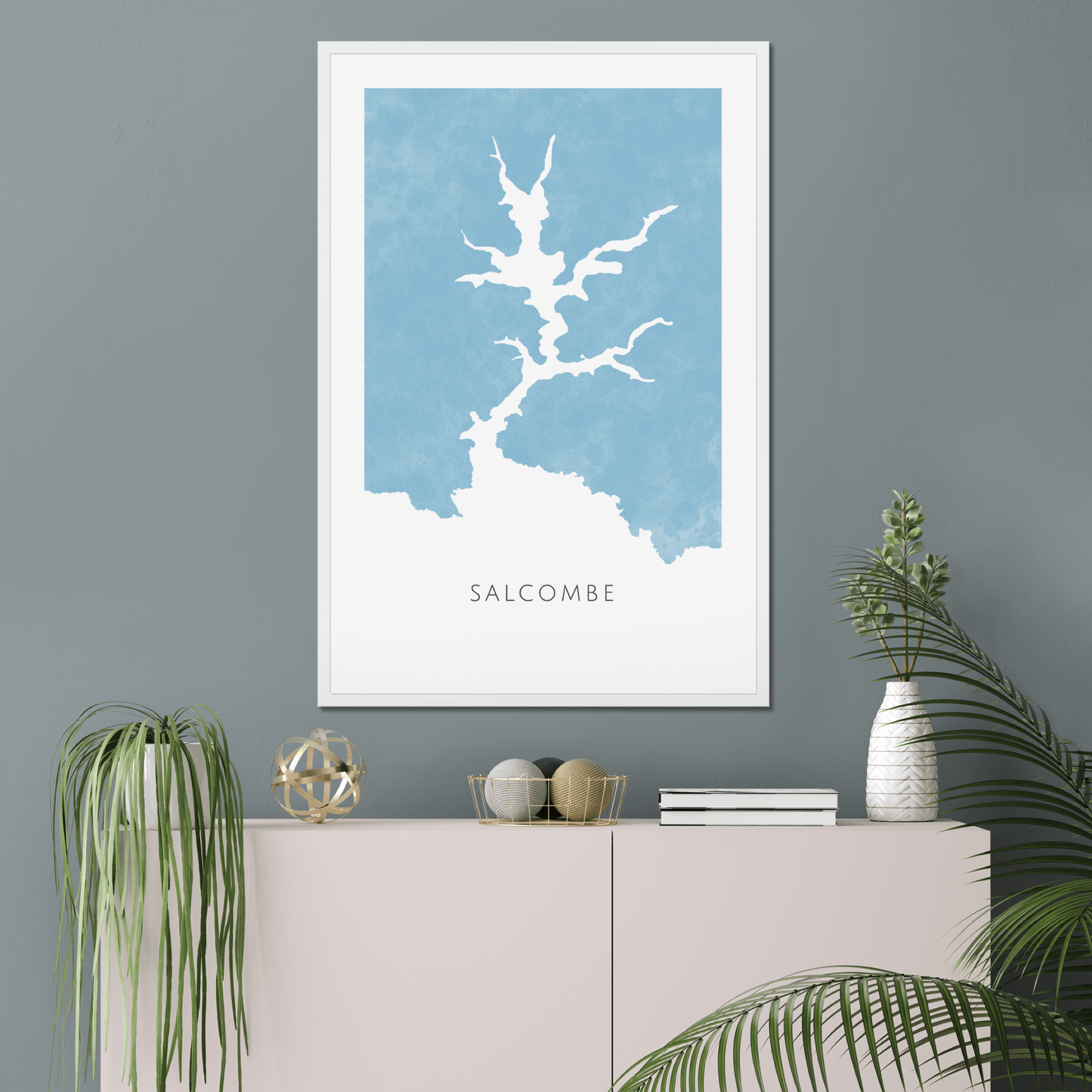 Salcombe - Framed & Mounted Map