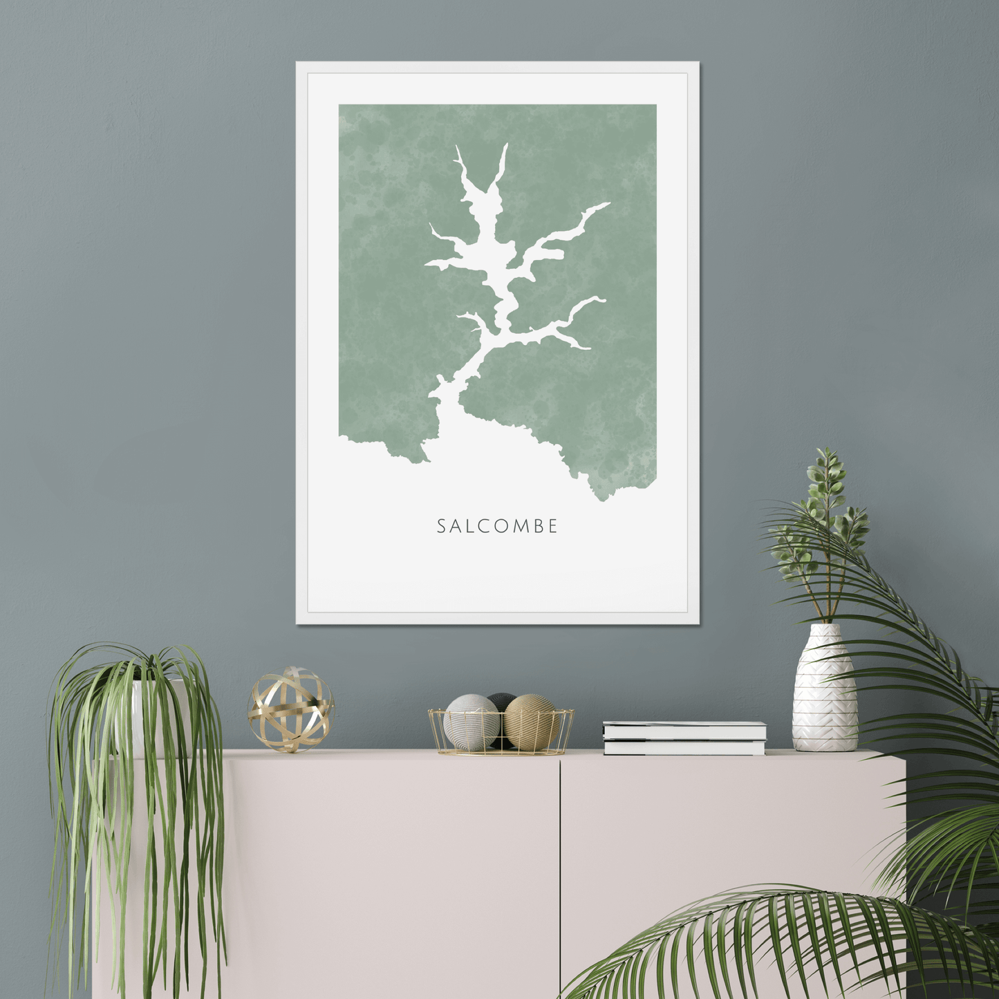 Salcombe - Framed & Mounted Map
