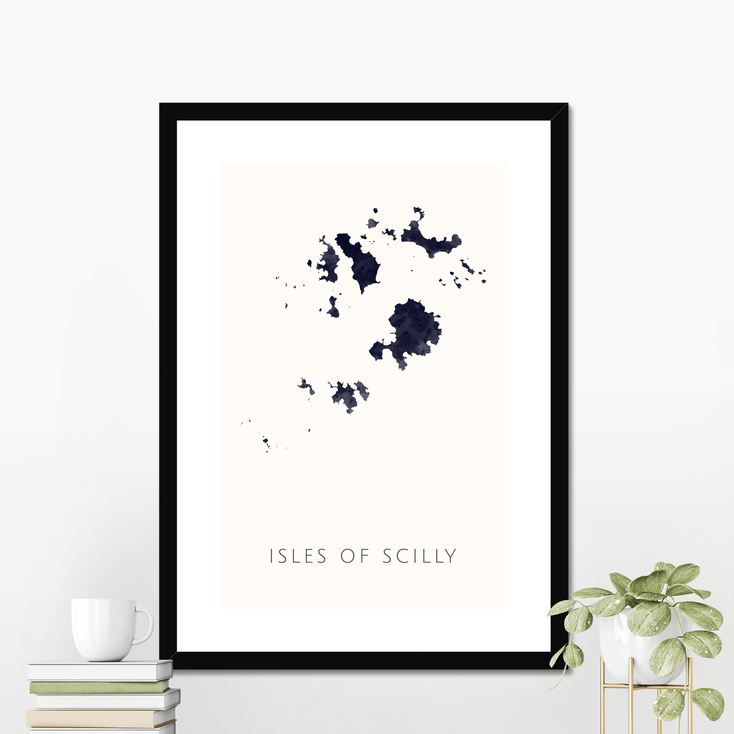 The Scilly Isles - Framed & Mounted Map