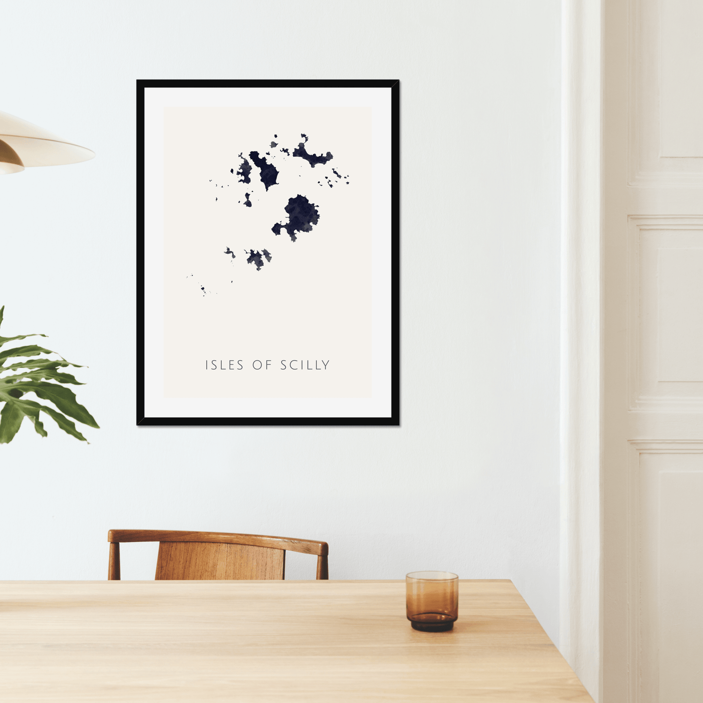 The Scilly Isles - Framed & Mounted Map