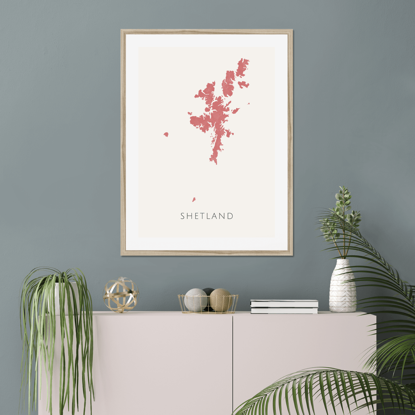 Shetland - Framed & Mounted Map