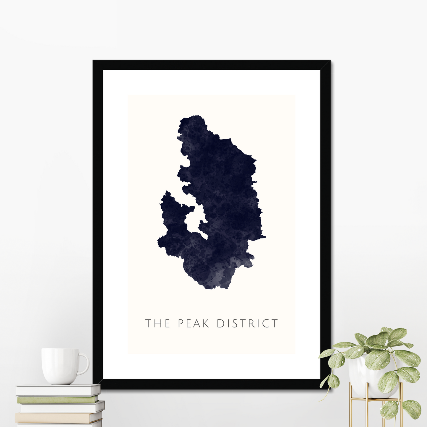 The Peak District - Framed & Mounted Map