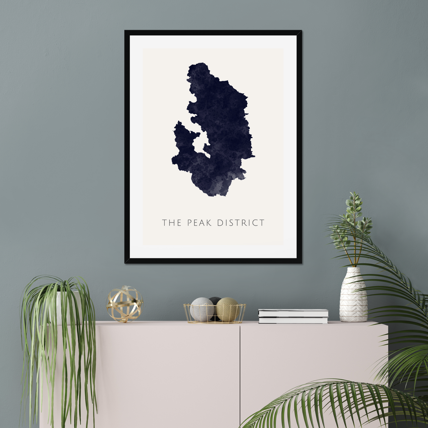 The Peak District - Framed & Mounted Map