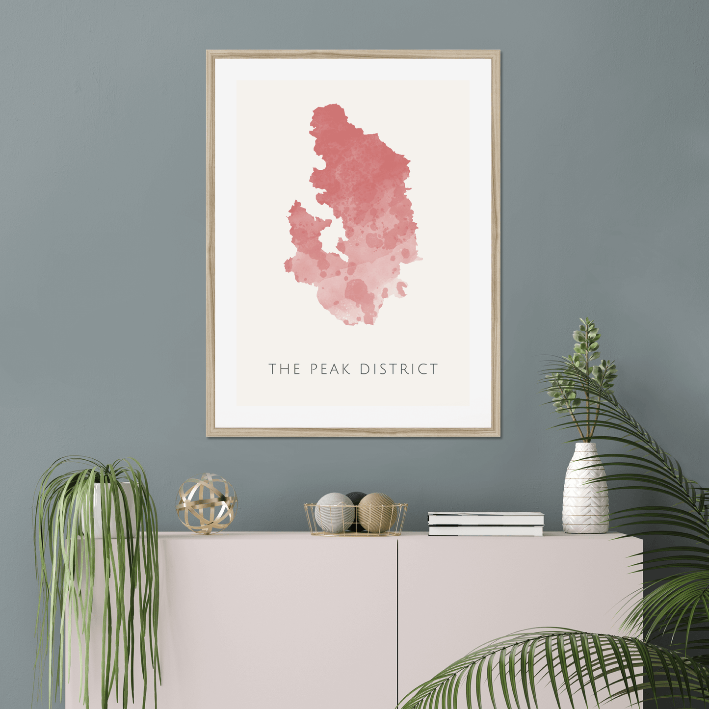 The Peak District - Framed & Mounted Map