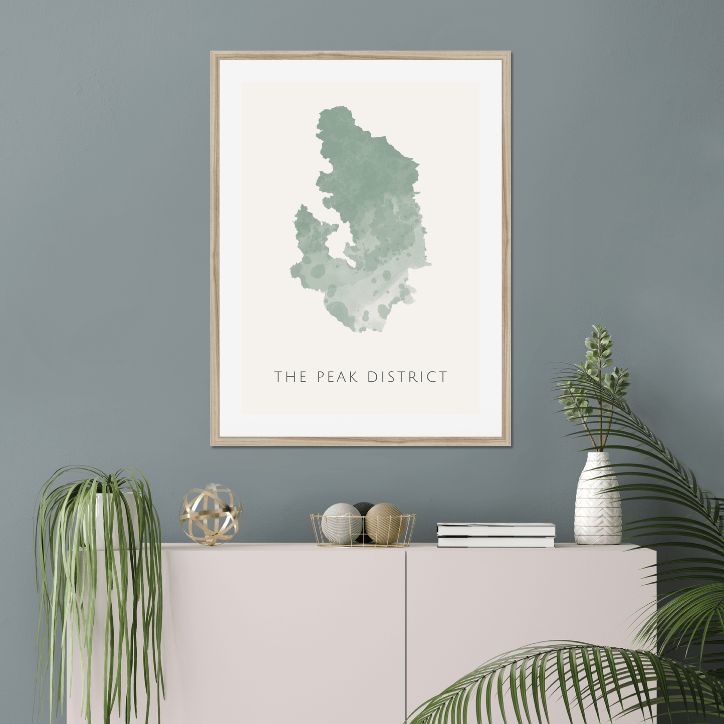 The Peak District - Framed & Mounted Map