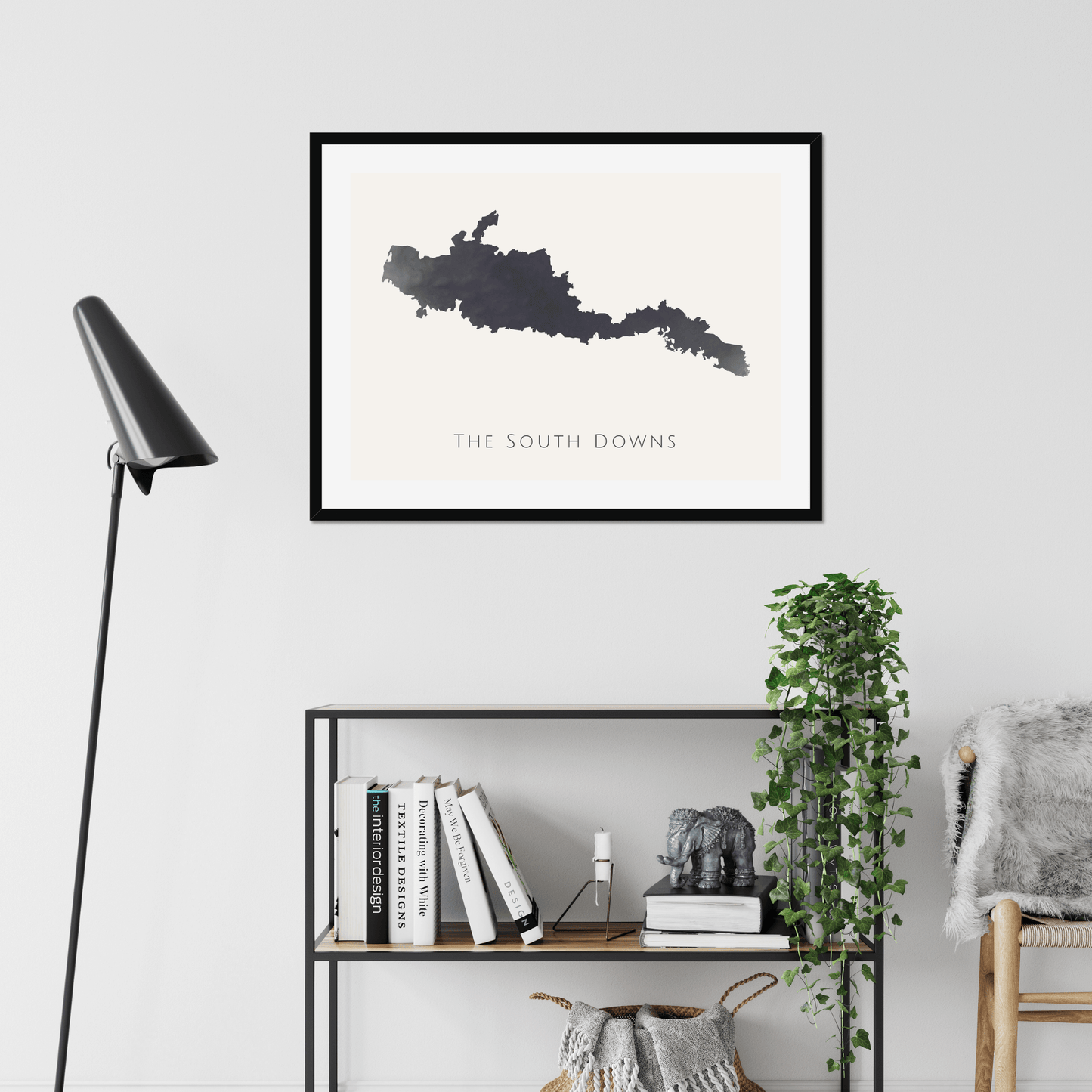 The South Downs - Framed & Mounted Map