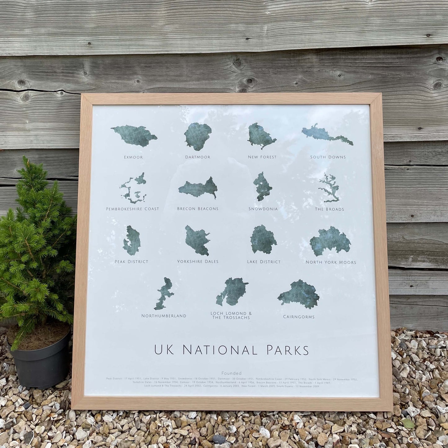 UK National Parks - Framed & Mounted Map