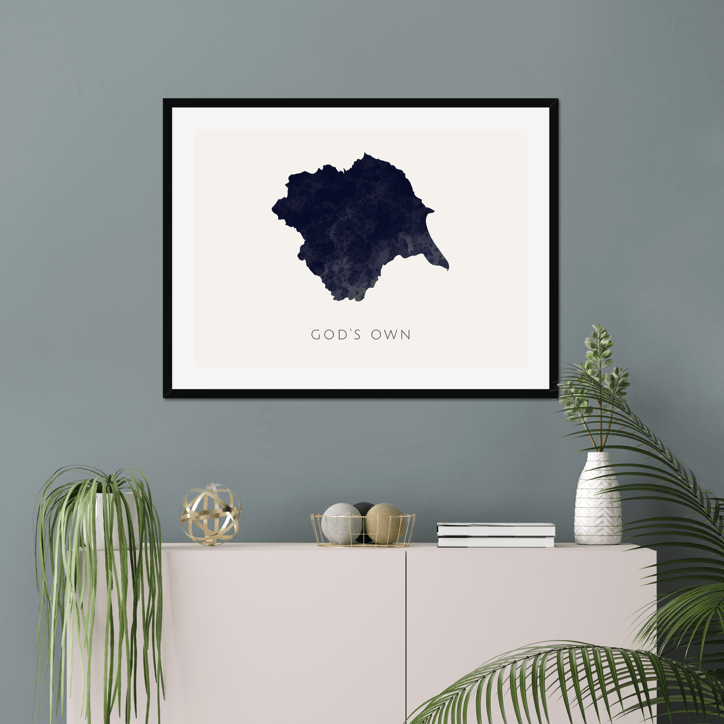 Yorkshire - Framed & Mounted Map