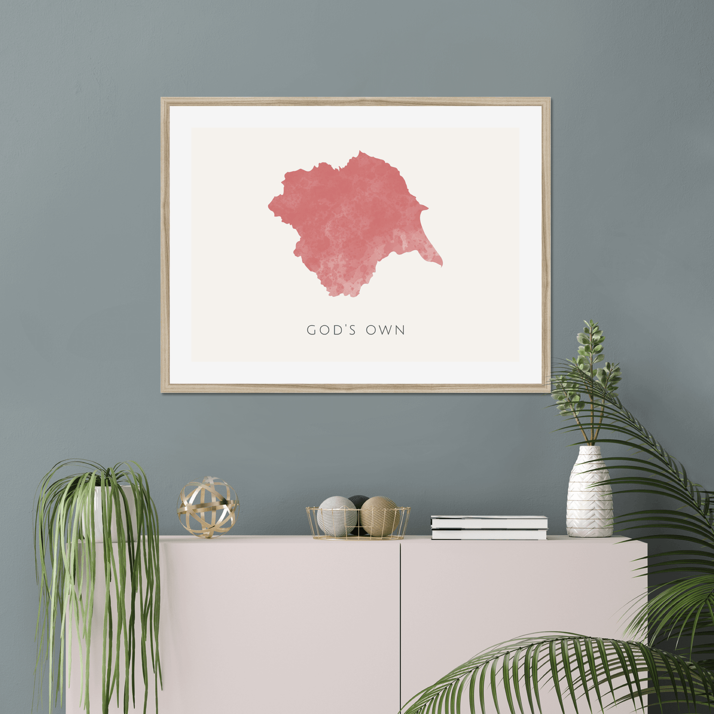 Yorkshire - Framed & Mounted Map
