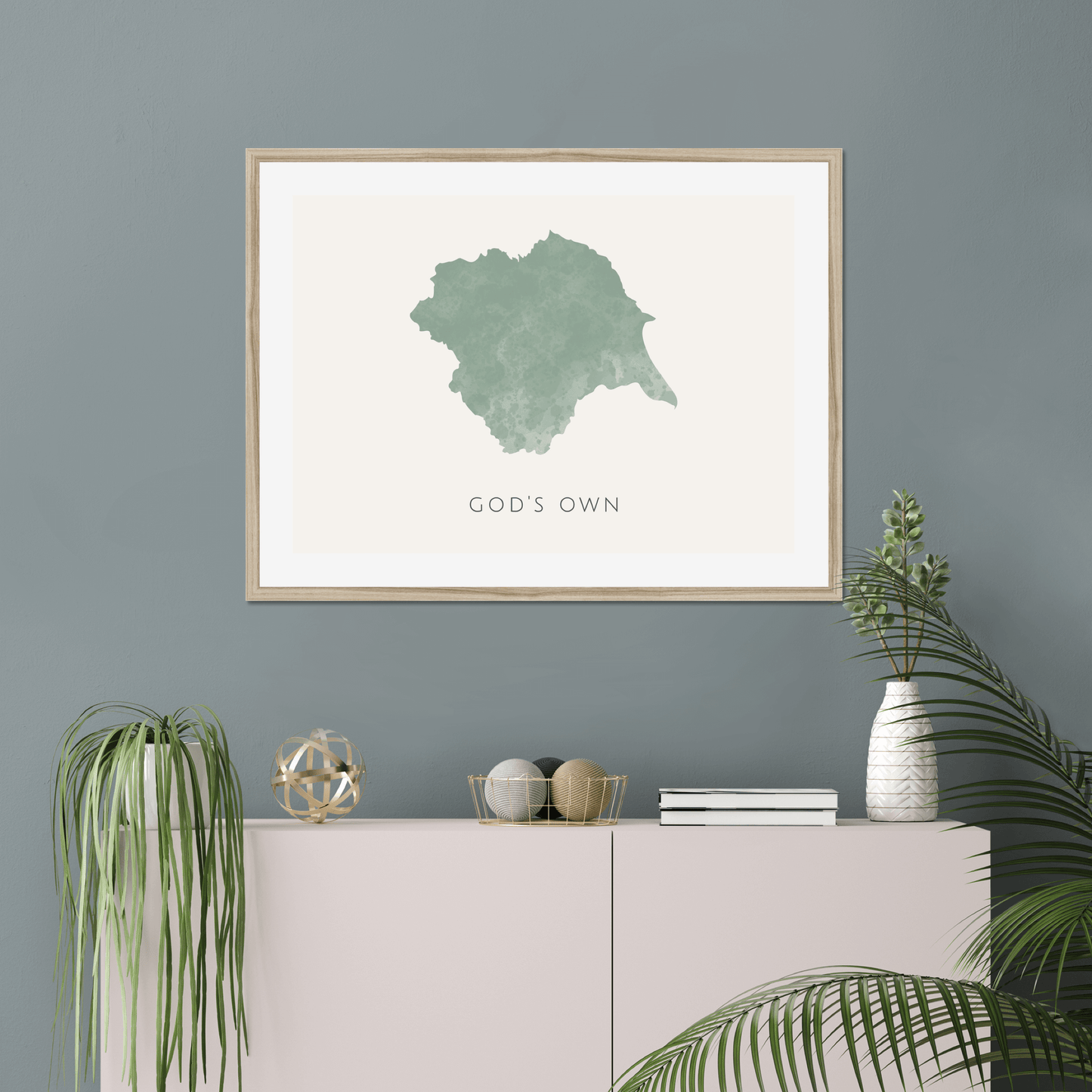 Yorkshire - Framed & Mounted Map