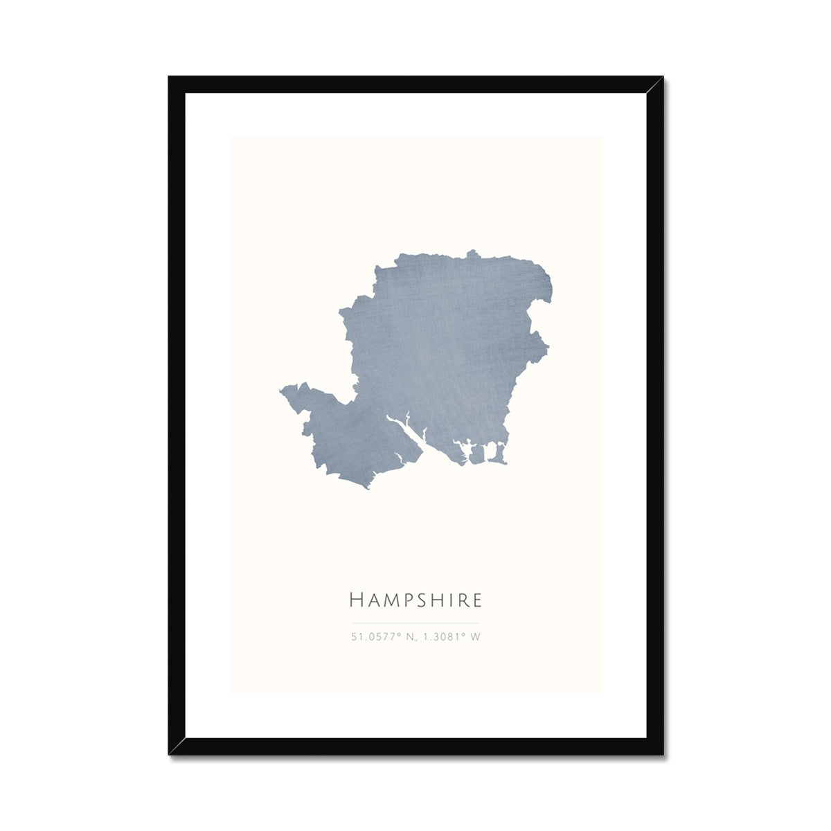 Hampshire - Framed & Mounted Map