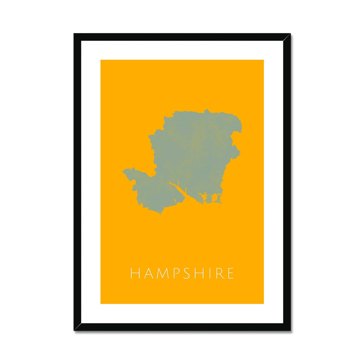 Hampshire - Framed & Mounted Map