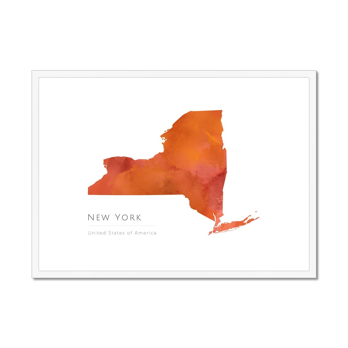 New York - Framed & Mounted Map