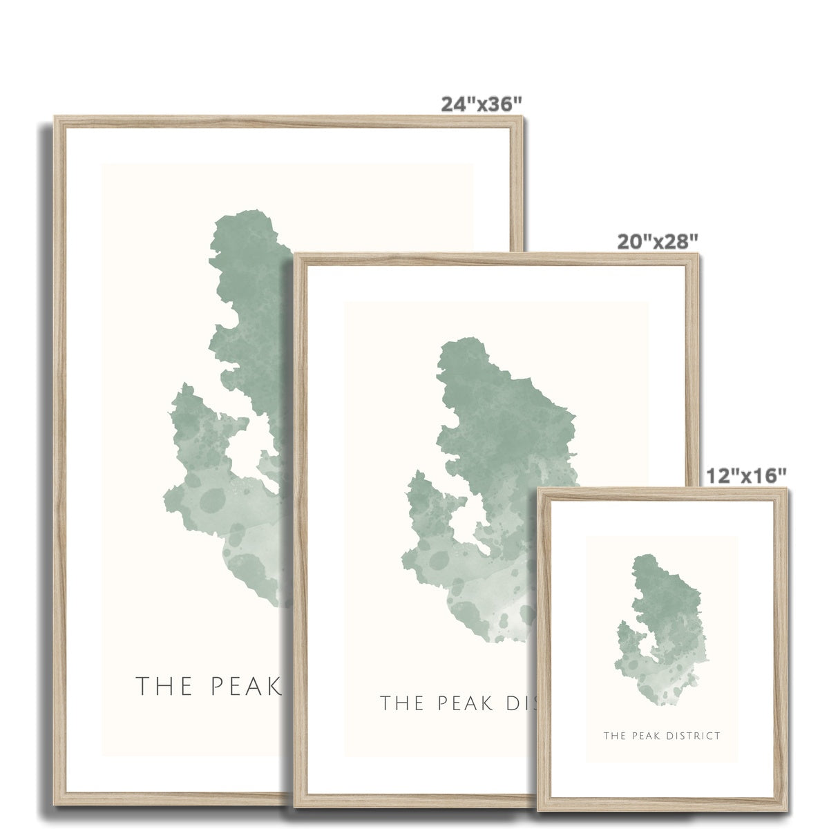 The Peak District - Framed & Mounted Map