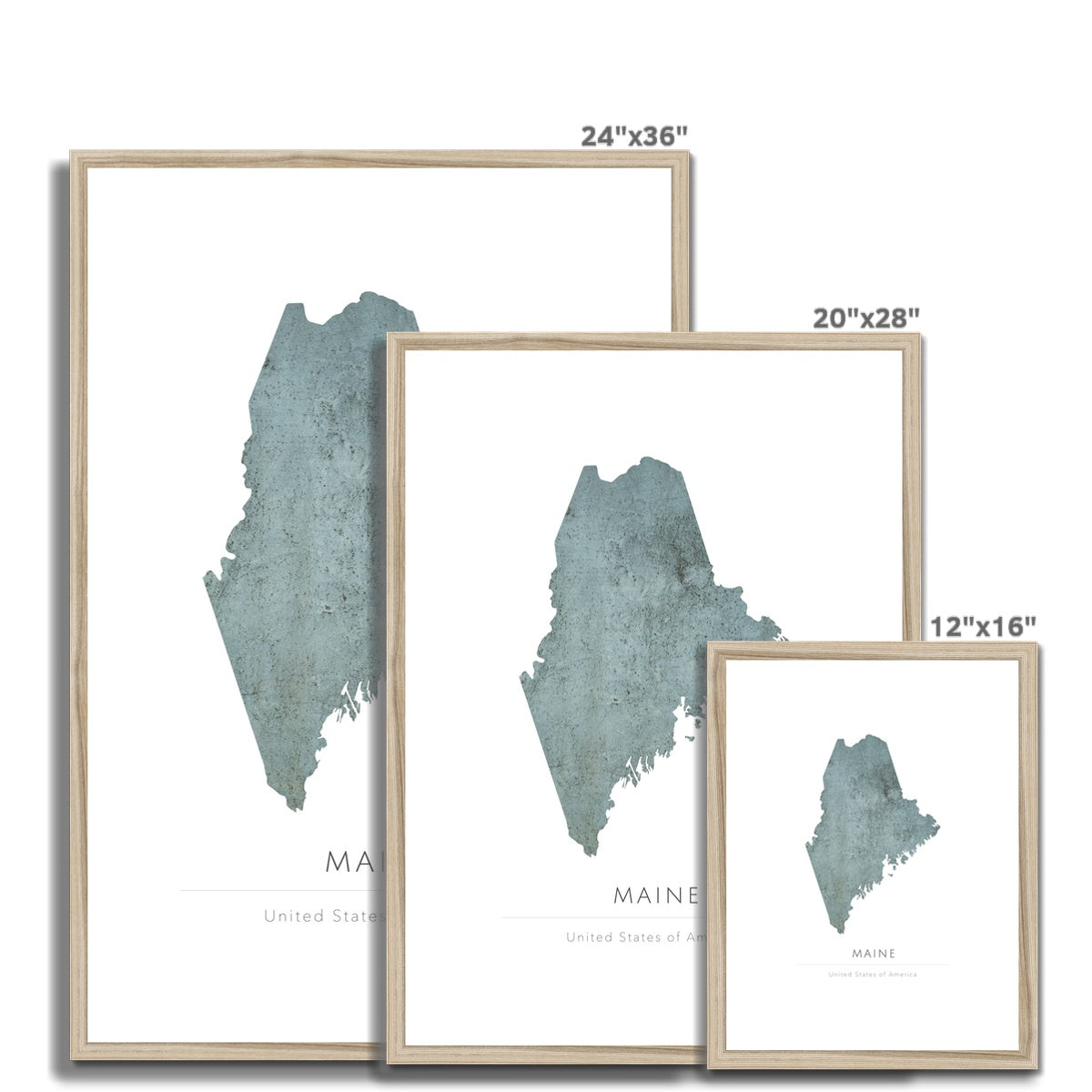 Maine - Framed & Mounted Map