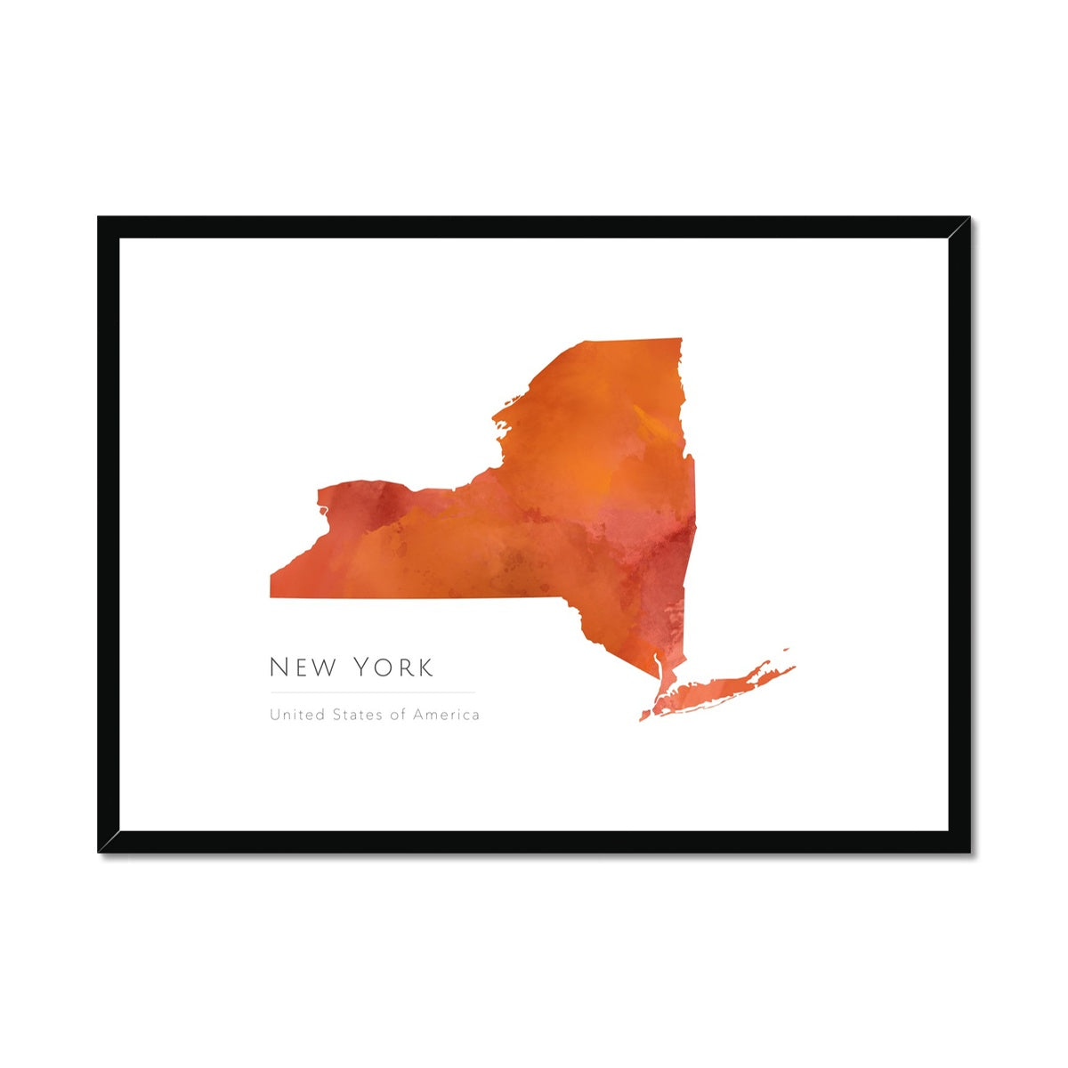 New York - Framed & Mounted Map